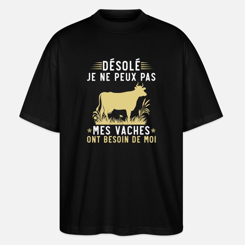 My cows need me - Stanley/Stella Oversized Unisex Organic T-shirt Blaster 2.0 - black