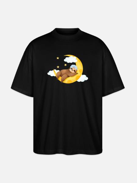Sloth on the Moon - Stanley/Stella Oversized Unisex Organic T-shirt Blaster 2.0 - black