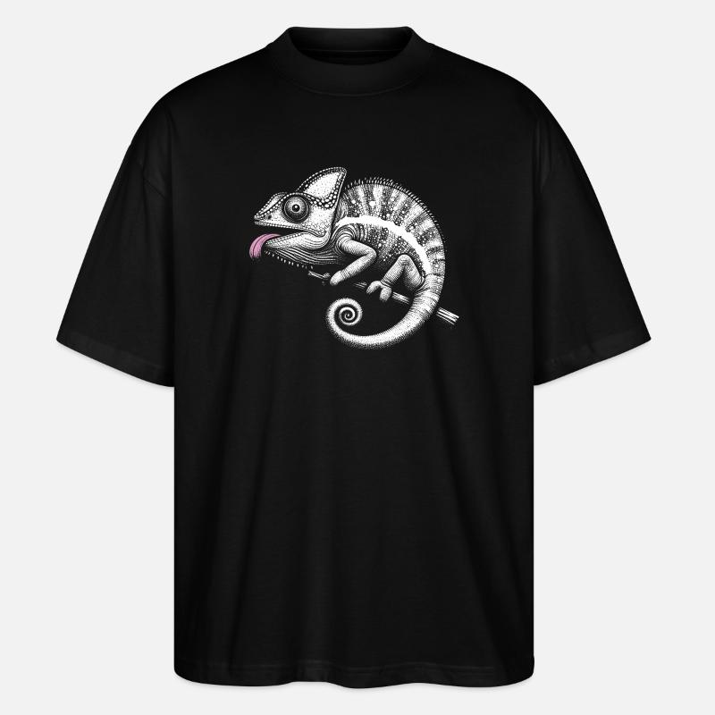 Chamäleon Pastell Stammeskunst - Stanley/Stella Oversized Unisex Bio T-Shirt Blaster 2.0 - Schwarz