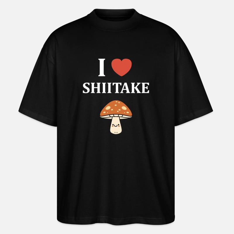 J’aime Shiitake champignon kawaii - T-shirt bio Blaster 2.0 coupe oversize Stanley/Stella Unisexe - noir