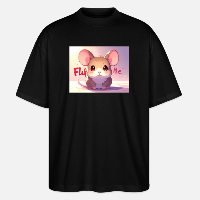 Maus Fluff me - Stanley/Stella Oversized Unisex Bio T-Shirt Blaster 2.0 - Schwarz