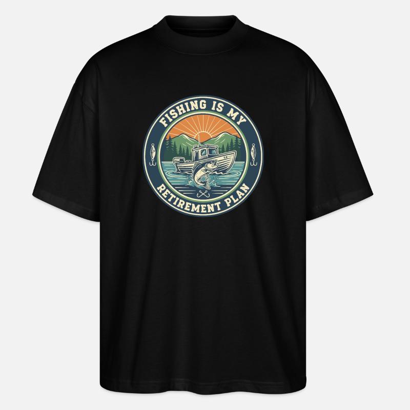 Fishing Retirement Plan Quote - Stanley/Stella Oversized Unisex Bio T-Shirt Blaster 2.0 - Schwarz