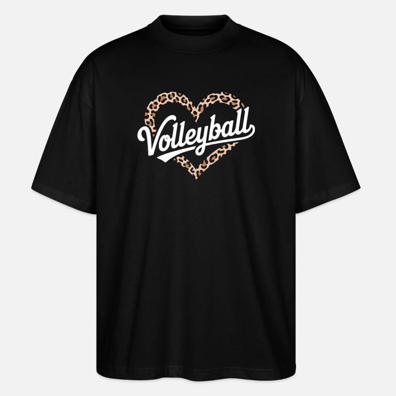 Leopard Herz Volleyball Design - Stanley/Stella Oversized Unisex Bio T-Shirt Blaster 2.0 - Schwarz