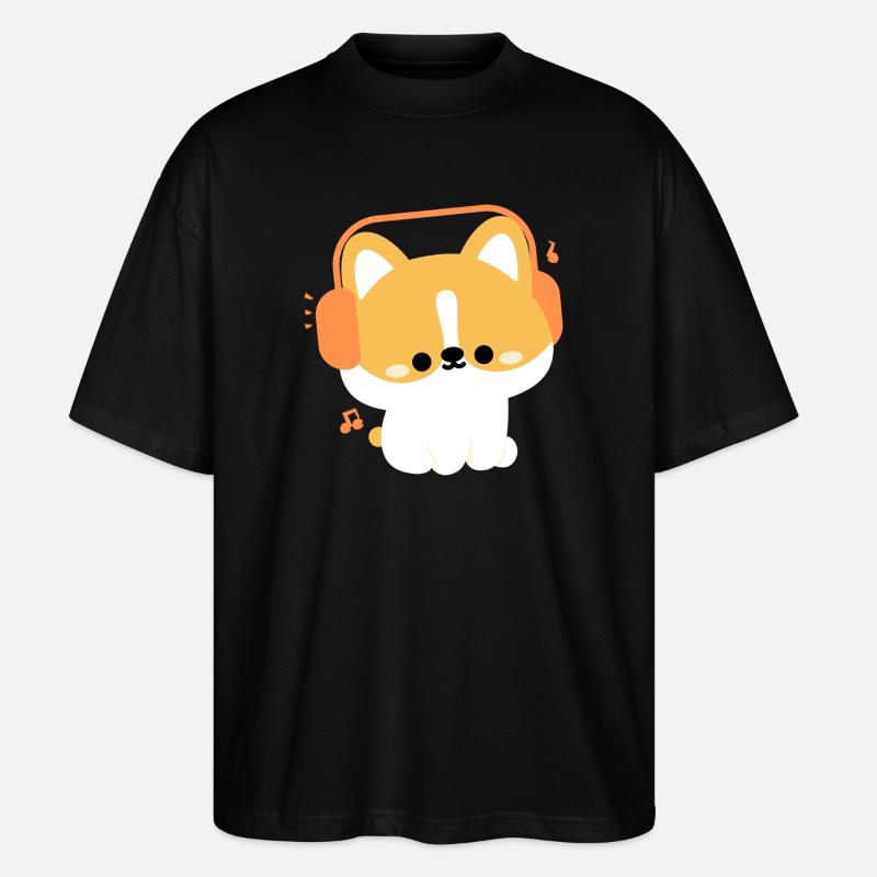 Casque Corgi - T-shirt bio Blaster 2.0 coupe oversize Stanley/Stella Unisexe - noir