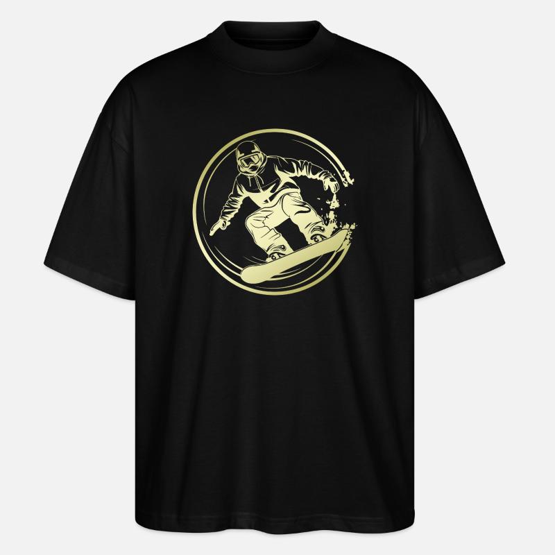 Snowboarder Silhouette - Stanley/Stella Oversized Unisex Bio T-Shirt Blaster 2.0 - Schwarz