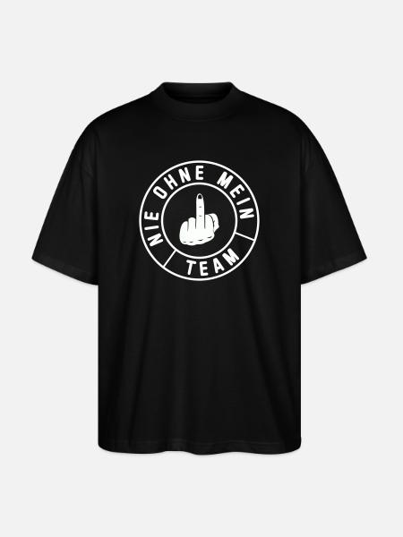 My Team Middle Finger Emblem - Stanley/Stella Oversized Unisex Organic T-shirt Blaster 2.0 - black