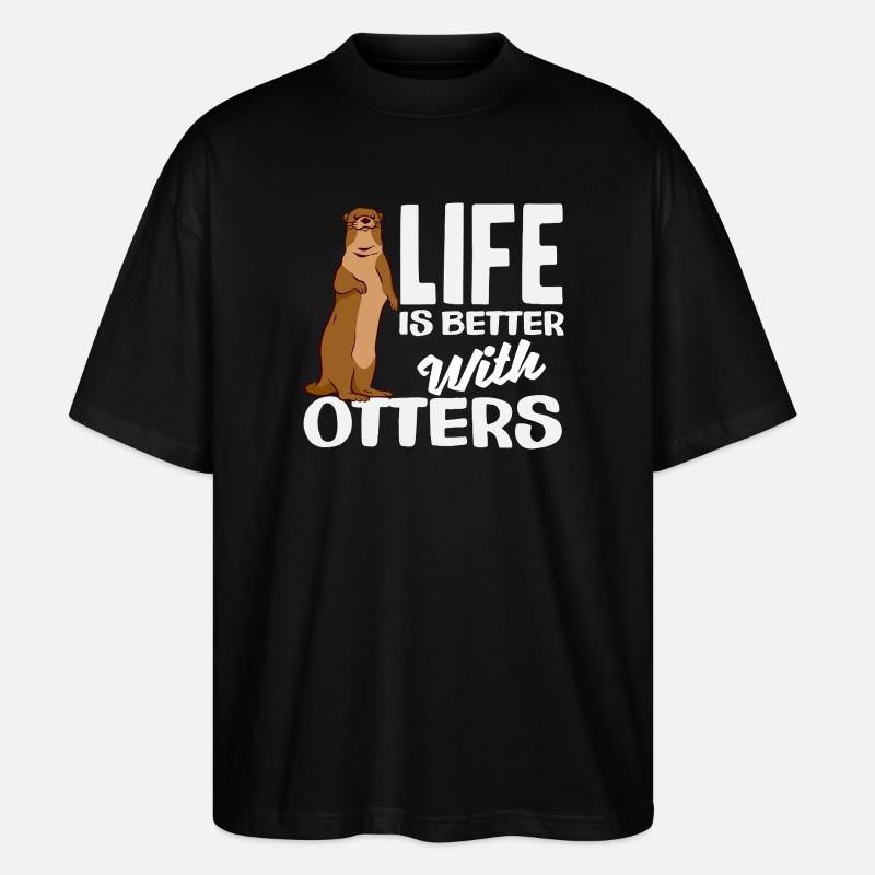 Sea otters live better - Stanley/Stella Oversized Unisex Organic T-shirt Blaster 2.0 - black