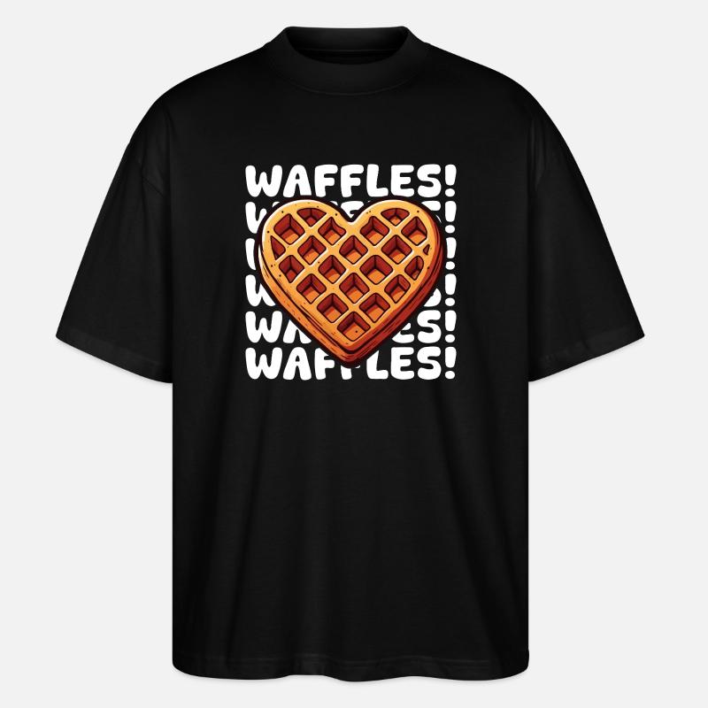 Pop Art Waffel Herz - Stanley/Stella Oversized Unisex Bio T-Shirt Blaster 2.0 - Schwarz