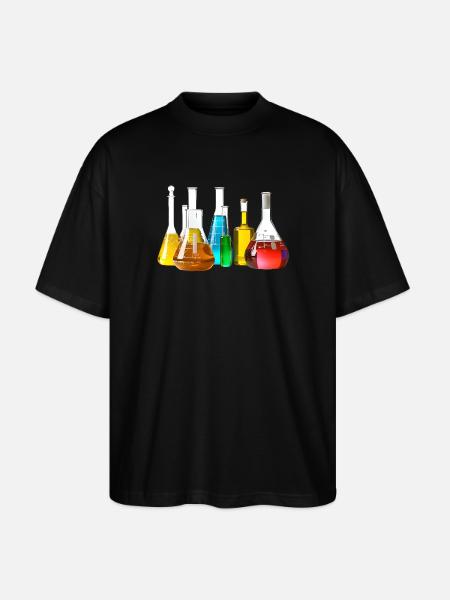 Bunte Laborgläser Kollektion - Stanley/Stella Oversized Unisex Bio T-Shirt Blaster 2.0 - Schwarz