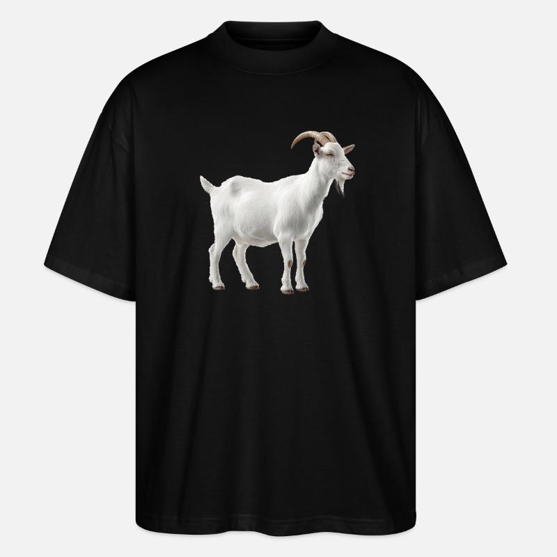 White Mountain Goat Portrait - Stanley/Stella Oversized Unisex Organic T-shirt Blaster 2.0 - black