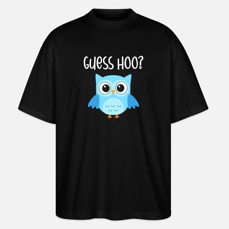 Eule Guess Hoo - Stanley/Stella Oversized Unisex Bio T-Shirt Blaster 2.0 - Schwarz