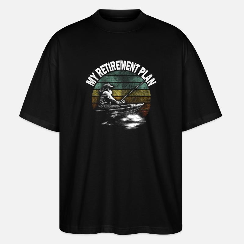 Mein Ruhestand Plan: Angler im Boot - Stanley/Stella Oversized Unisex Bio T-Shirt Blaster 2.0 - Schwarz