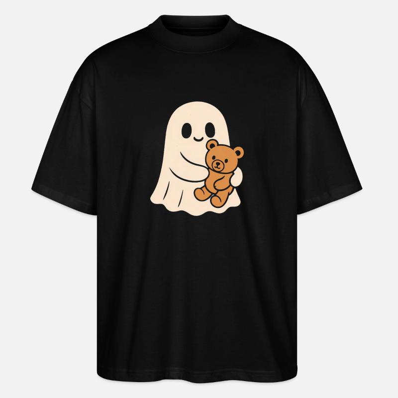 Fantôme câlin avec Teddy - T-shirt bio Blaster 2.0 coupe oversize Stanley/Stella Unisexe - noir