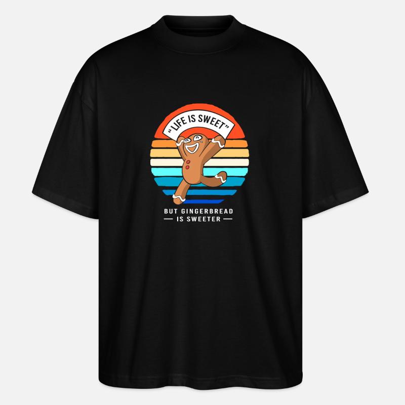 Gingerbread Christmas Gingerbread Man Gingerbread - Stanley/Stella Oversized Unisex Organic T-shirt Blaster 2.0 - black