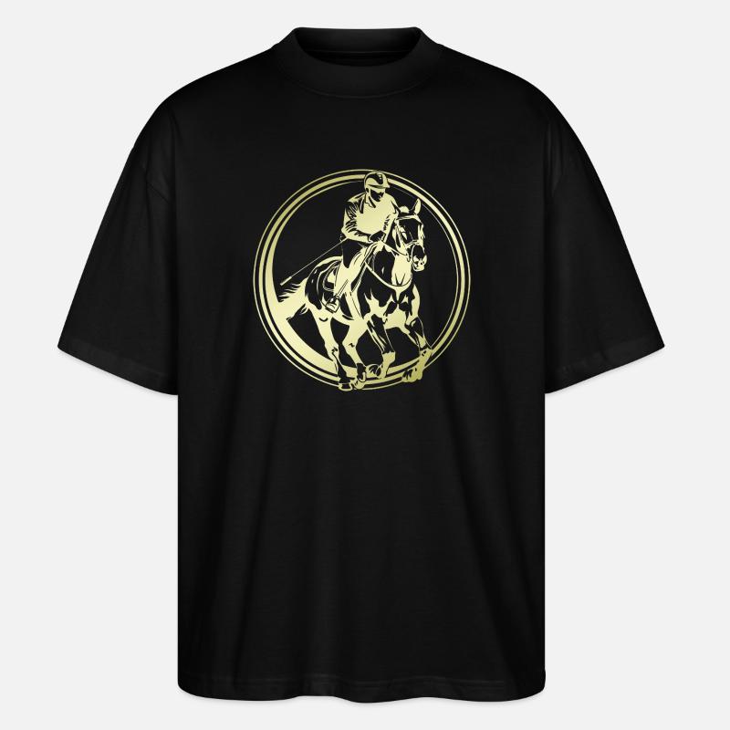 Reiten Pferd Silhouette - Stanley/Stella Oversized Unisex Bio T-Shirt Blaster 2.0 - Schwarz