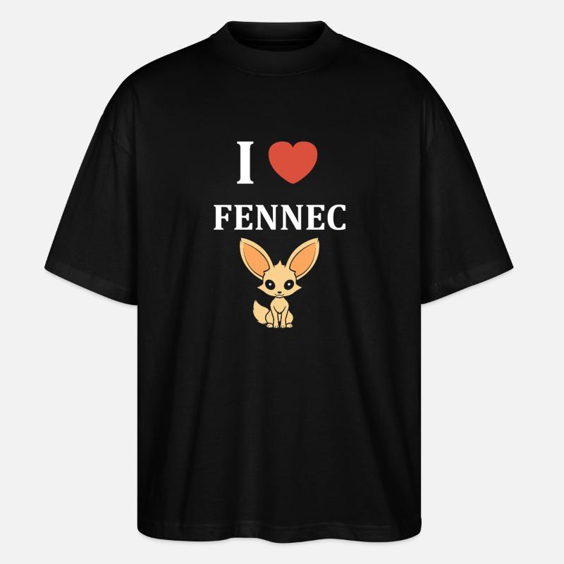 Ich liebe Fennec - Stanley/Stella Oversized Unisex Bio T-Shirt Blaster 2.0 - Schwarz