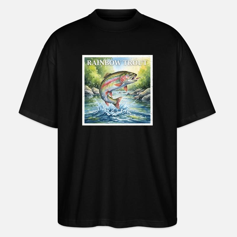 Regenbogenforelle - Stanley/Stella Oversized Unisex Bio T-Shirt Blaster 2.0 - Schwarz
