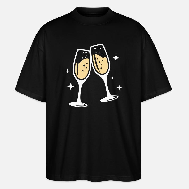 Sektglas Prosecco Sekt Alkohol Prost - T-shirt bio Blaster 2.0 coupe oversize Stanley/Stella Unisexe - noir
