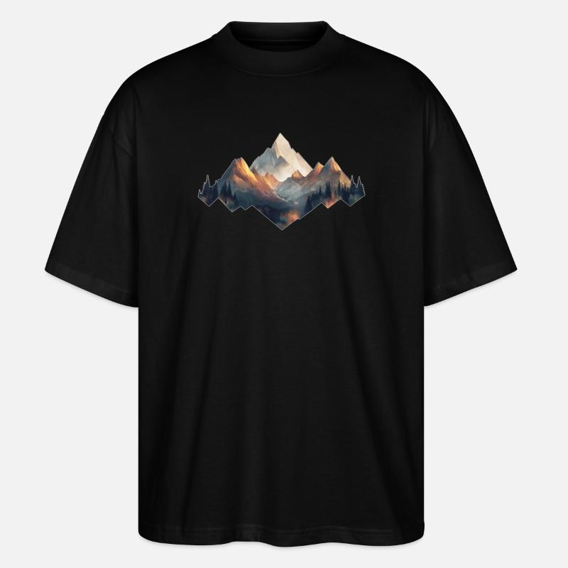 Berge - Stanley/Stella Oversized Unisex Bio T-Shirt Blaster 2.0 - Schwarz