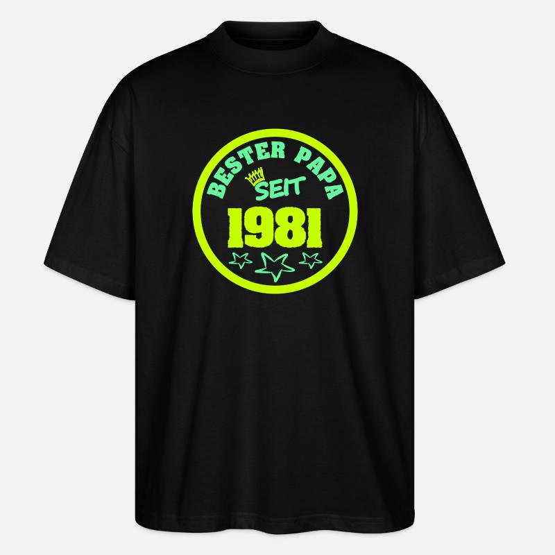 Vater 1981 - Stanley/Stella Oversized Unisex Bio T-Shirt Blaster 2.0 - Schwarz