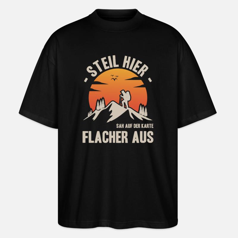 Wandern Sprüche Wanderer Wanderoutfits - Stanley/Stella Oversized Unisex Bio T-Shirt Blaster 2.0 - Schwarz