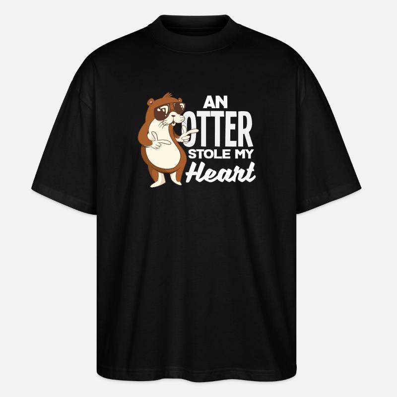Seeotter Stoly My Heart - Stanley/Stella Oversized Unisex Bio T-Shirt Blaster 2.0 - Schwarz
