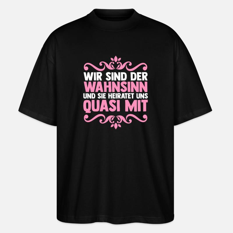 JGA Team Braut Junggesellinnenabschied - Stanley/Stella Oversized Unisex Bio T-Shirt Blaster 2.0 - Schwarz