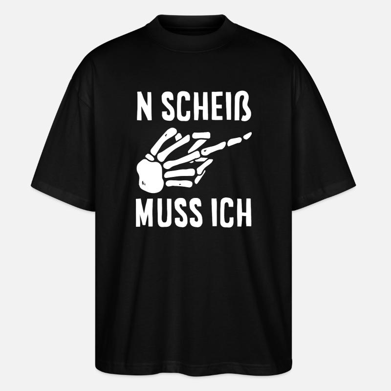 N Scheiß muss ich – Mittelfinger - Stanley/Stella Oversized Unisex Bio T-Shirt Blaster 2.0 - Schwarz