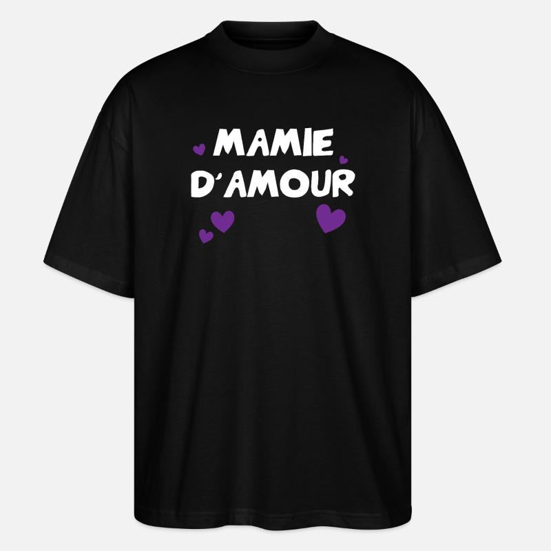 Oma der Liebe mit Herzen - Stanley/Stella Oversized Unisex Bio T-Shirt Blaster 2.0 - Schwarz