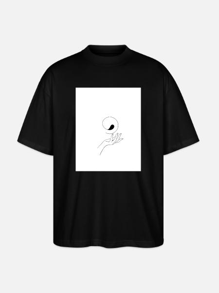 Yin yang Hand - Stanley/Stella Oversized Unisex Bio T-Shirt Blaster 2.0 - Schwarz