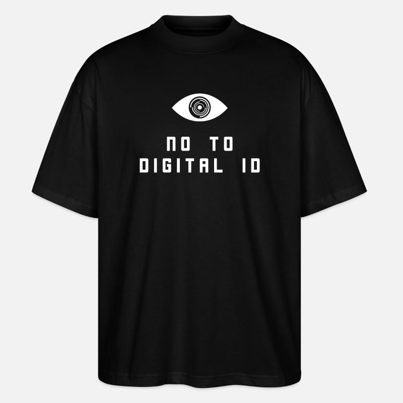 Non à l’identification numérique - T-shirt bio Blaster 2.0 coupe oversize Stanley/Stella Unisexe - noir