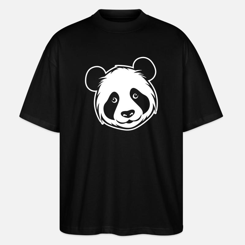 Panda Kopf - Stanley/Stella Oversized Unisex Bio T-Shirt Blaster 2.0 - Schwarz
