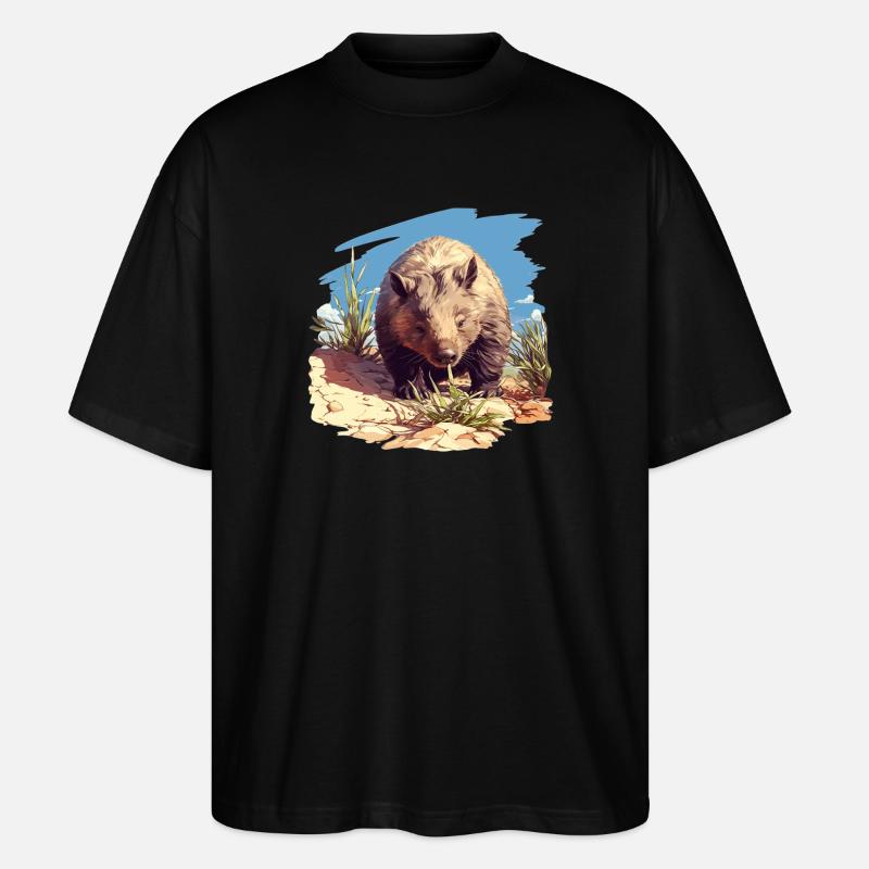 Wombats Wombat - Stanley/Stella Oversized Unisex Bio T-Shirt Blaster 2.0 - Schwarz