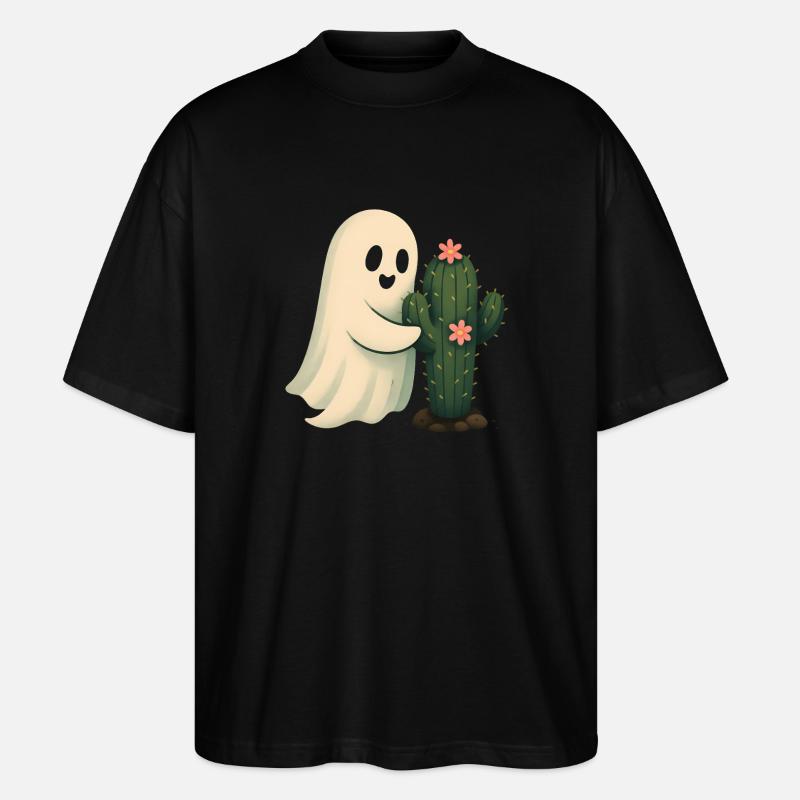 Kaktusfreund Geist umarmt Kaktus - Stanley/Stella Oversized Unisex Bio T-Shirt Blaster 2.0 - Schwarz
