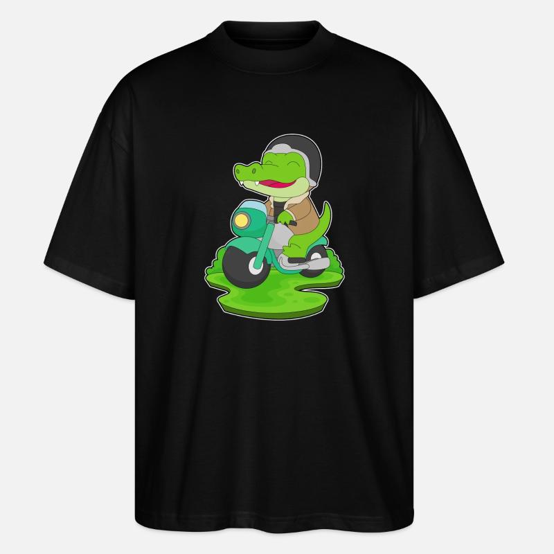 Krokodil Motorrad - Stanley/Stella Oversized Unisex Bio T-Shirt Blaster 2.0 - Schwarz