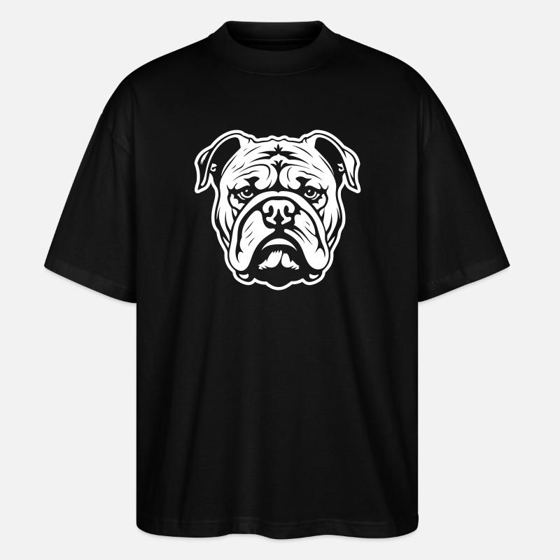 Tête de chien bouledogue - T-shirt bio Blaster 2.0 coupe oversize Stanley/Stella Unisexe - noir