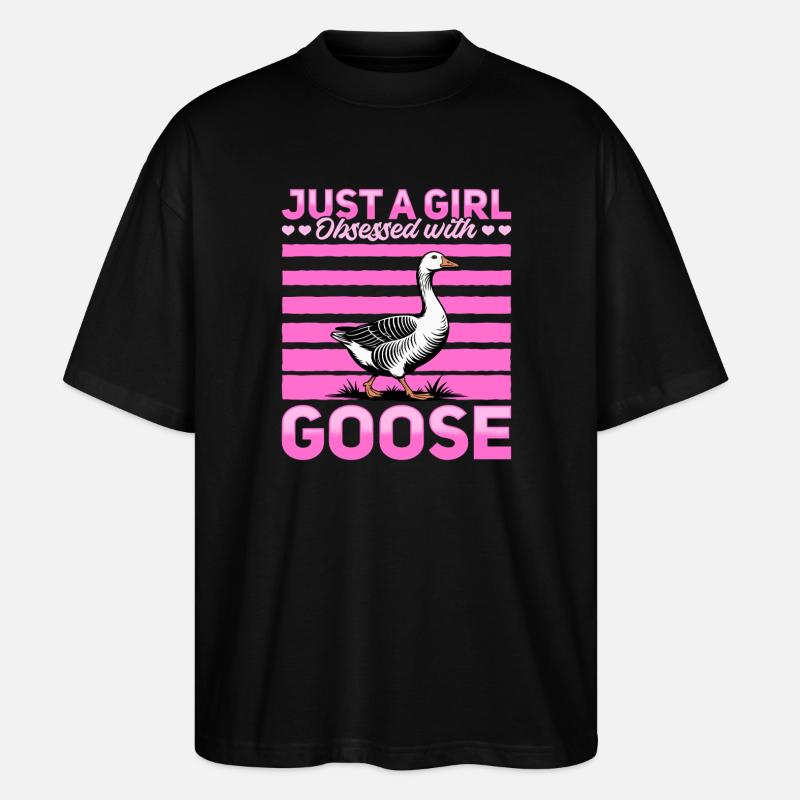 Funny Bird Goose - Stanley/Stella Oversized Unisex Bio T-Shirt Blaster 2.0 - Schwarz