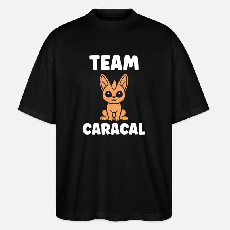 Caracal Cartoon Team-Logo - Stanley/Stella Oversized Unisex Bio T-Shirt Blaster 2.0 - Schwarz