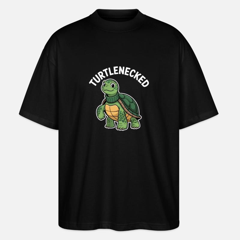 Turtlenecked funny turtle in turtleneck - Stanley/Stella Oversized Unisex Organic T-shirt Blaster 2.0 - black