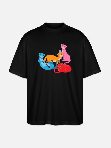 Sea Otter Cartoon Otter - Stanley/Stella Oversized Unisex Organic T-shirt Blaster 2.0 - black
