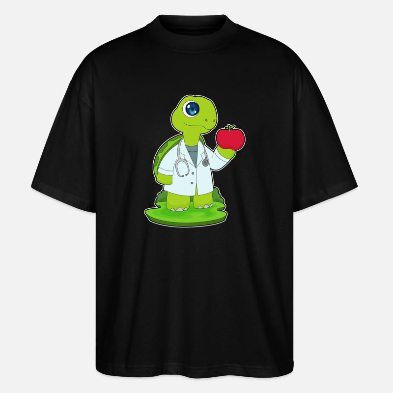 Schildkröte Arzt Stethoskop - Stanley/Stella Oversized Unisex Bio T-Shirt Blaster 2.0 - Schwarz
