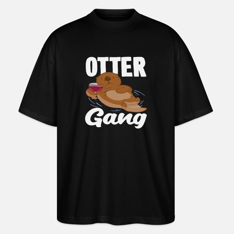 Seeotter Cartoon Bande - Stanley/Stella Oversized Unisex Bio T-Shirt Blaster 2.0 - Schwarz