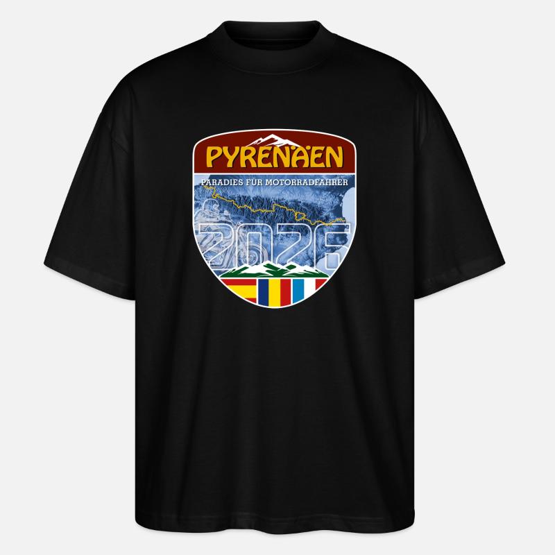 Pyrenäen 2026 | DE | Sticker - Stanley/Stella Oversized Unisex Bio T-Shirt Blaster 2.0 - Schwarz