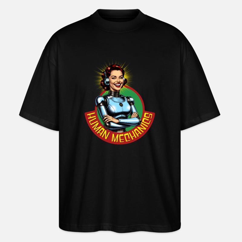 Human Radiant Retro-Mechanik - Stanley/Stella Oversized Unisex Bio T-Shirt Blaster 2.0 - Schwarz