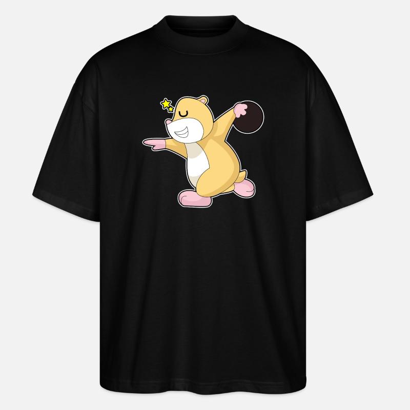 Hamster Bowling Bowling Ball - Stanley/Stella Oversized Unisex Organic T-shirt Blaster 2.0 - black