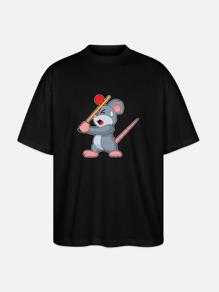 Maus Cricket Cricketschläger - Stanley/Stella Oversized Unisex Bio T-Shirt Blaster 2.0 - Schwarz
