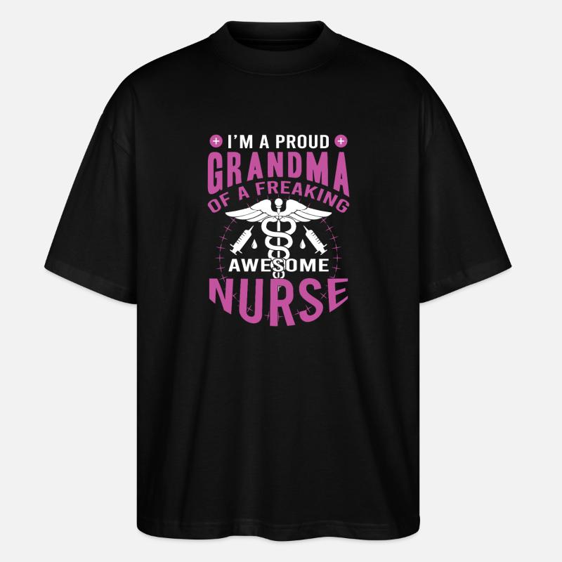 Stolze Krankenschwester Oma - Stanley/Stella Oversized Unisex Bio T-Shirt Blaster 2.0 - Schwarz