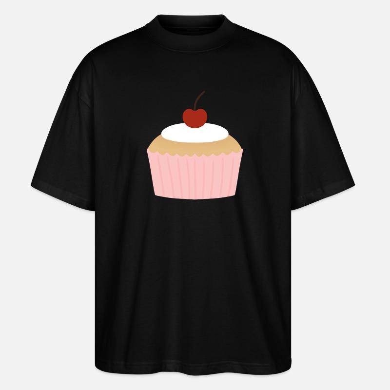 Cupcake pastel à la cerise - T-shirt bio Blaster 2.0 coupe oversize Stanley/Stella Unisexe - noir