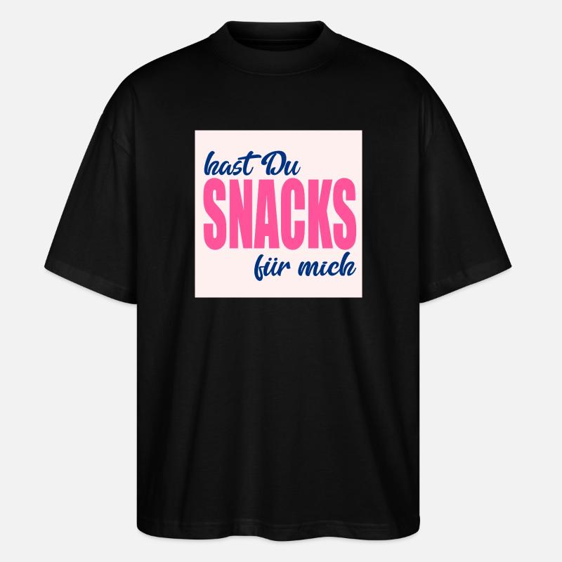 ESSEN SNACKS LIEBEN - Stanley/Stella Oversized Unisex Bio T-Shirt Blaster 2.0 - Schwarz