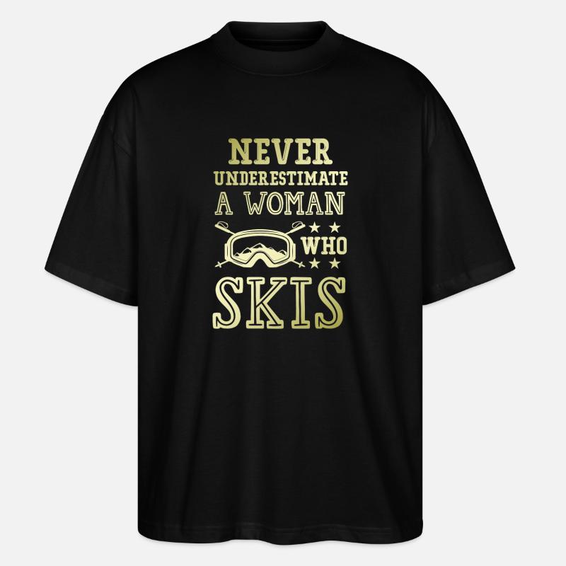 Ne sous-estimez pas une skieuse - T-shirt bio Blaster 2.0 coupe oversize Stanley/Stella Unisexe - noir